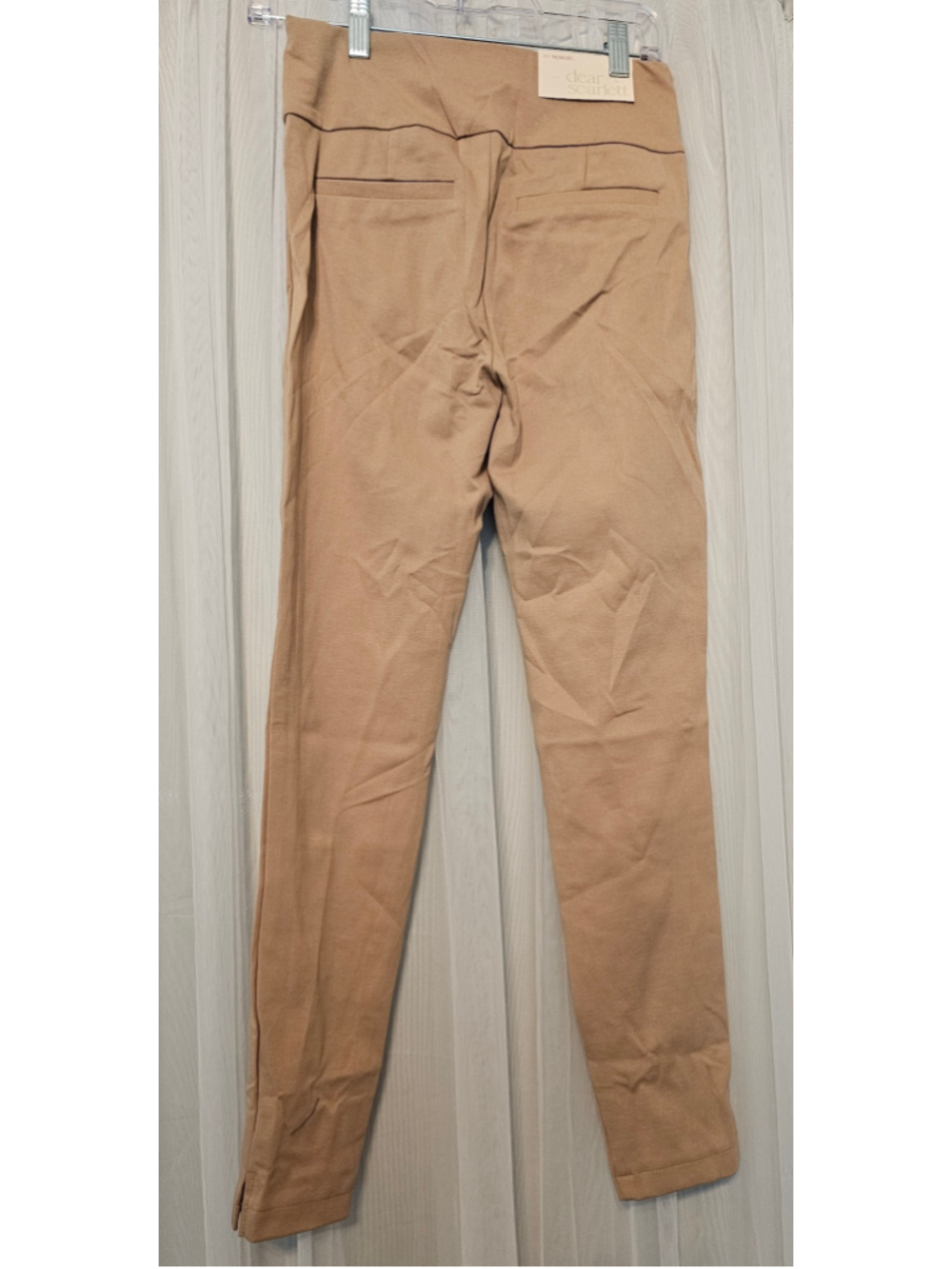 Dear Scarlett Magic Ankle Crop Skinny Pants, 28" inseam, size large, Khaki - Picture 2 of 5